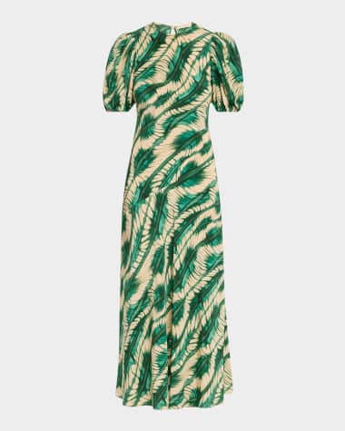 Ulla Johnson Ines Puff-Sleeve Midi Dress