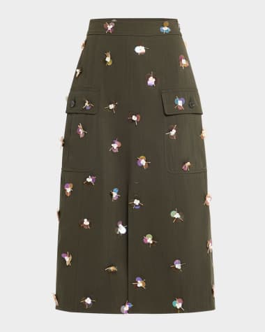 Ulla Johnson Rhodes Sequined Midi Skirt