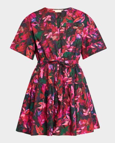 Ulla Johnson Nadira Floral Short-Sleeve Mini Dress