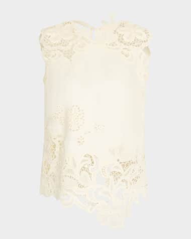 Ulla Johnson Marlis Lace Embroidered Top