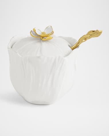 Michael Aram Gardenia Sugar Pot with Spoon, 3 oz.