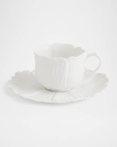 Michael Aram Gardenia 3 oz. Teacups and Saucers, Set of 2