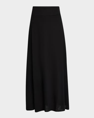 Majestic Filatures A-Line Stretch Linen Maxi Skirt