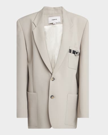 Coperni Belted-Pocket Single-Breasted Tailored Jacket