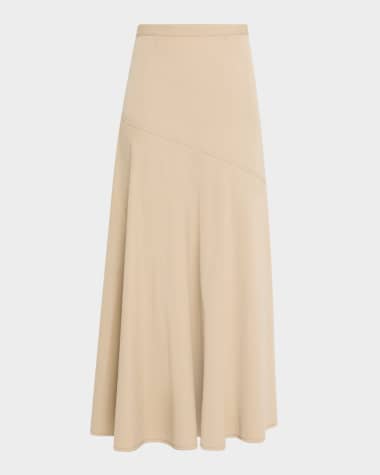 Adam Lippes Tess Cotton Twill Midi Skirt