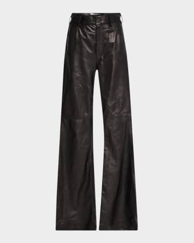 Nili Lotan Roe Leather Wide-Leg Pants