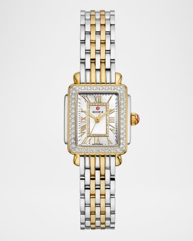 MICHELE Deco Madison Mini Diamond Two-Tone 18K Gold-Plated Bracelet Watch