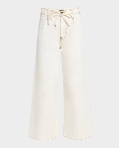 Etro Belted Wide-Leg Cropped Trousers