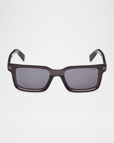 ZEGNA Men's Rectangle Acetate Sunglasses