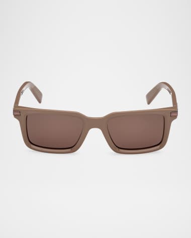 ZEGNA Men's Rectangle Acetate Sunglasses