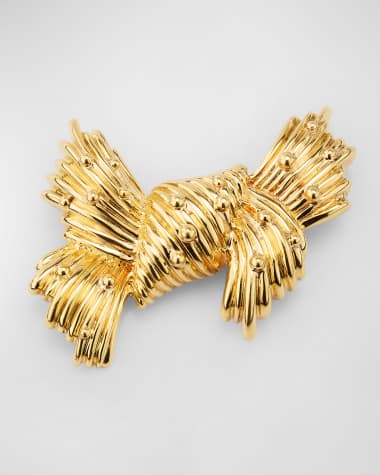 NM Estate Estate 18K Yellow Gold Tiffany Knot Bow Pin