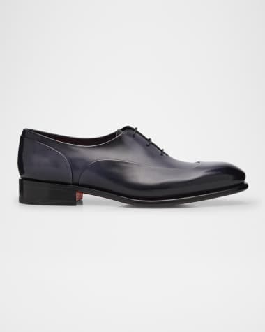 Santoni Men's Mirage Handburnished Leather Oxfords