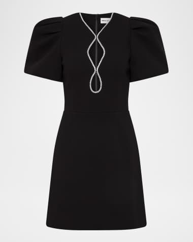 REBECCA VALLANCE Estella Cutout Crystal-Trim Mini Dress