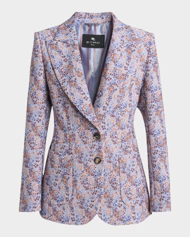 Etro Fiorellino Lace Jacquard Single-Breasted Jacket