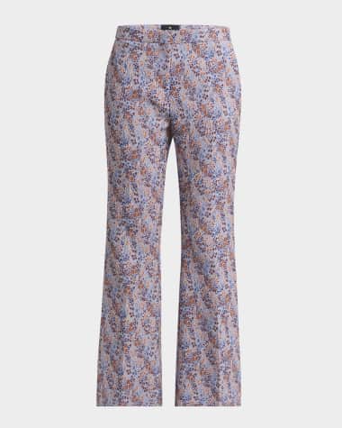 Etro Fiorellino Lace Jacquard Flare Trousers