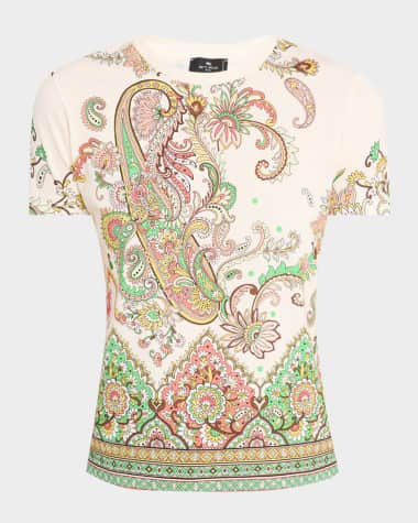 Etro Foliage Engineer Print Short-Sleeve T-Shirt