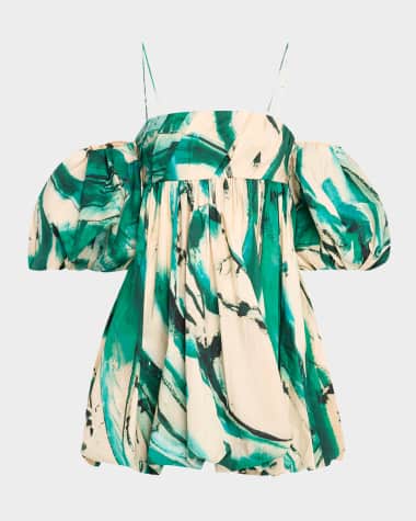 Ulla Johnson UJ x Lee Krasner Hartigan Portrait in Green Mini Dress