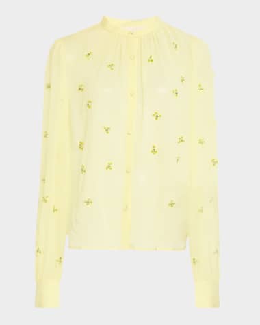 Ulla Johnson Bea Beaded Silk Blouse