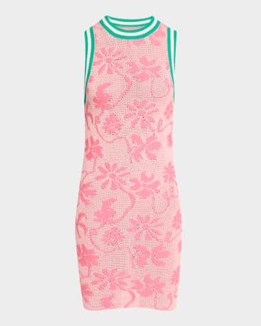 MOTHER The Second Skin Floral Knit Mini Dress