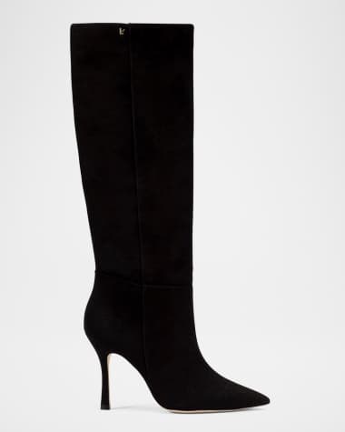 Larroude Kate Suede Stiletto Mid Boots