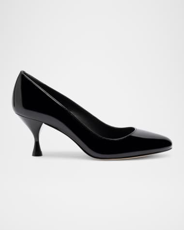 Larroude Michelle Leather Low-Heel Pumps