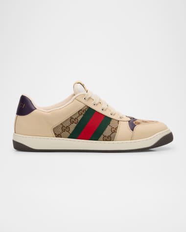 Gucci Men's Screener GG Canvas and Leather Sneakers