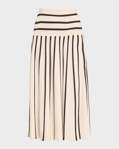 Zimmermann Illuminate Stripe Midi Skirt