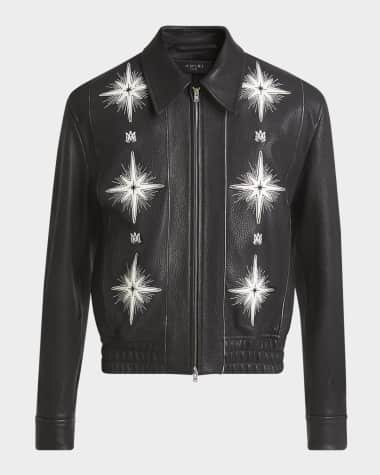 Amiri Men's Starburst Leather Blouson Jacket