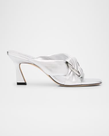 Stuart Weitzman Cece Metallic Twisted Ring Slide Sandals