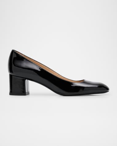Stuart Weitzman Maeve Patent Block-Heel Pumps