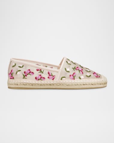 Stuart Weitzman Bareitall Cotton Espadrille Loafers