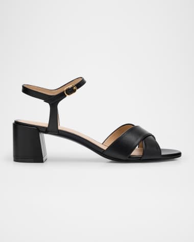 Stuart Weitzman Dayna Leather Crisscross Sandals