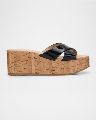 Stuart Weitzman Dayna Crisscross Wedge Platform Sandals