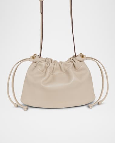 STRATHBERRY Charlotte Drawstring Leather Clutch Bag
