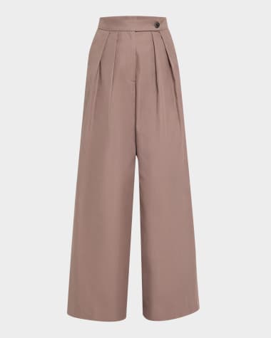 Dries Van Noten Pamplona Pleated Wide-Leg Pants