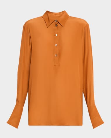 Dries Van Noten Corsala Button Down Silk-Blend Shirt
