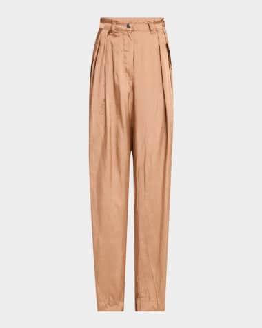 Dries Van Noten Polkana Pleated Wide-Leg Cargo Pants