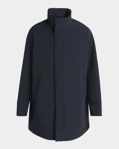 Giorgio Armani Men's Nylon Stretch Caban Coat