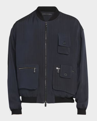 Giorgio Armani Men's Chevron Utility Bomber Jacket