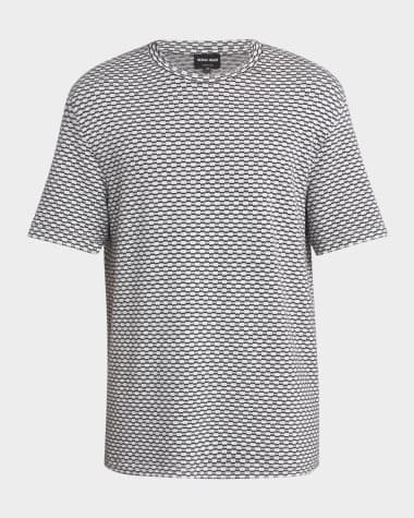 Giorgio Armani Men's Square Jersey Jacquard T-Shirt