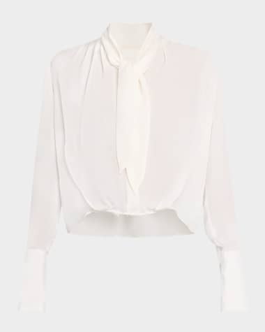 TWP Bergman Tie-Neck Silk Blouse