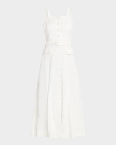 La Ligne Belted Button-Front Shirtdress