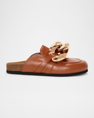 JW Anderson Chunky Chain Calfskin Slide Mules