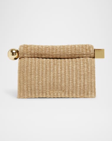 Jacquemus La Pochette Rond Raffia Clutch Bag