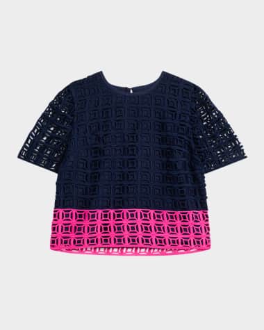 Trina Turk Serilda 2 Cropped Colorblock Lace Top
