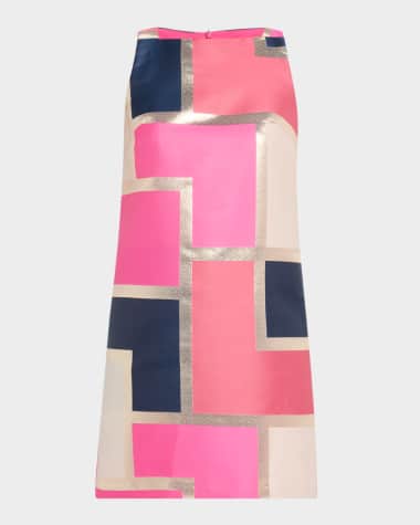 Trina Turk Creosote Metallic Geometric-Print Mini Dress