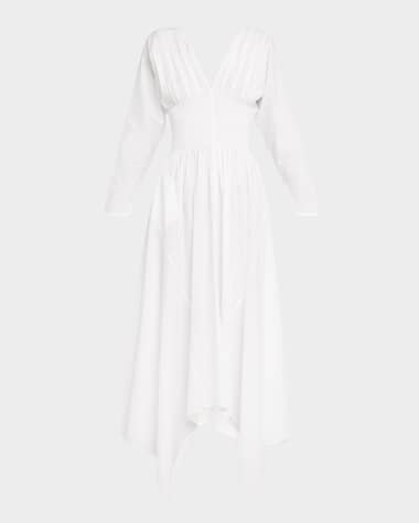 Salon 1884 Camicia Shadow Striped Cotton Batiste Maxi Dress