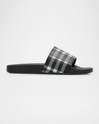 Burberry Men's Furley Check Slide Sandals