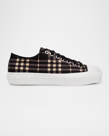 Burberry Men's Jack Check Cotton Low-Top Sneakers
