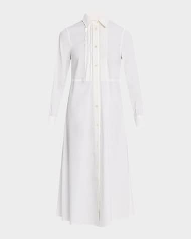 FABIANA FILIPPI Pintuck Stretch Linen-Viscose Midi Shirtdress
